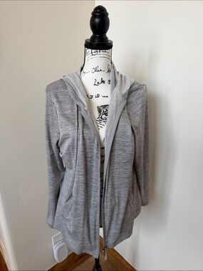 32 Degrees Light Gray Hooded Zip Jacket for Women